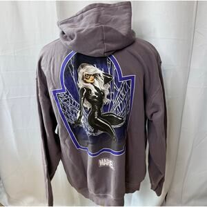 Darc Sport Marvel Black Cat Hoodie XL Vintage Plum Graphic Limited
